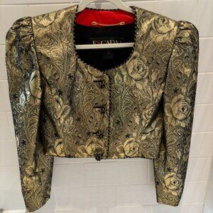 Vintage Escada by Margaretha Ley Gold Blazer, Size 4
